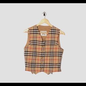 Vintage Burberry London Plaid Vest